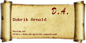 Dobrik Arnold névjegykártya
